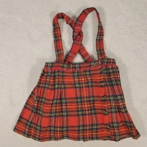 Vintage Disney Winnie the Pooh Sears Red Plaid Size 4 Kids Little Girls Skirt